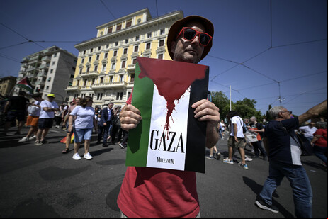 Manifestação pró-Palestina em Roma, capital da Itália
