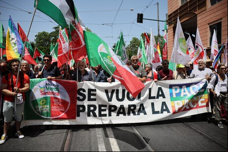 Manifestantes em Roma pedem paz em Gaza