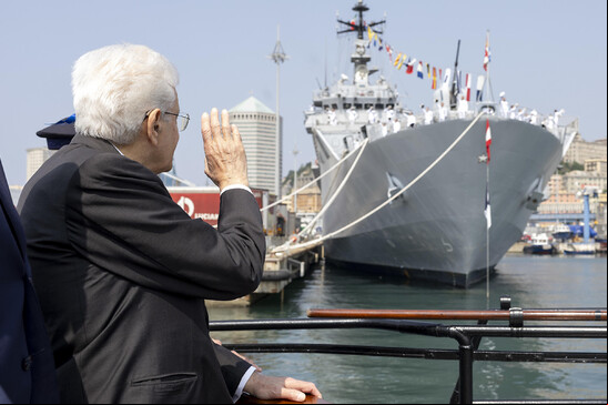 Mattarella recebe Amerigo Vespucci em Gênova