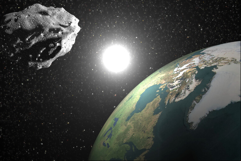 Representação artística de asteroide perto da Terra - TODOS OS DIREITOS RESERVADOS