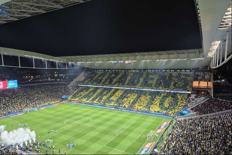 Mosaico em homenagem a Ancelotti na Neo Química Arena - TODOS OS DIREITOS RESERVADOS