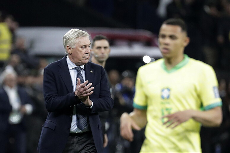 Ancelotti ganhou primeira partida como treinador do Brasil © ANSA/EPA